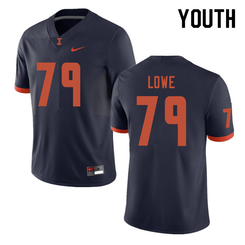 Youth #79 Vederian Lowe Illinois Fighting Illini College Football Jerseys Sale-Navy